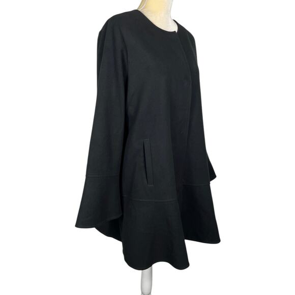 J.jill Soft-brushed Flounce-hem Jacket In Black Medium Minimalist Contemporary - Picture 4 of 8
